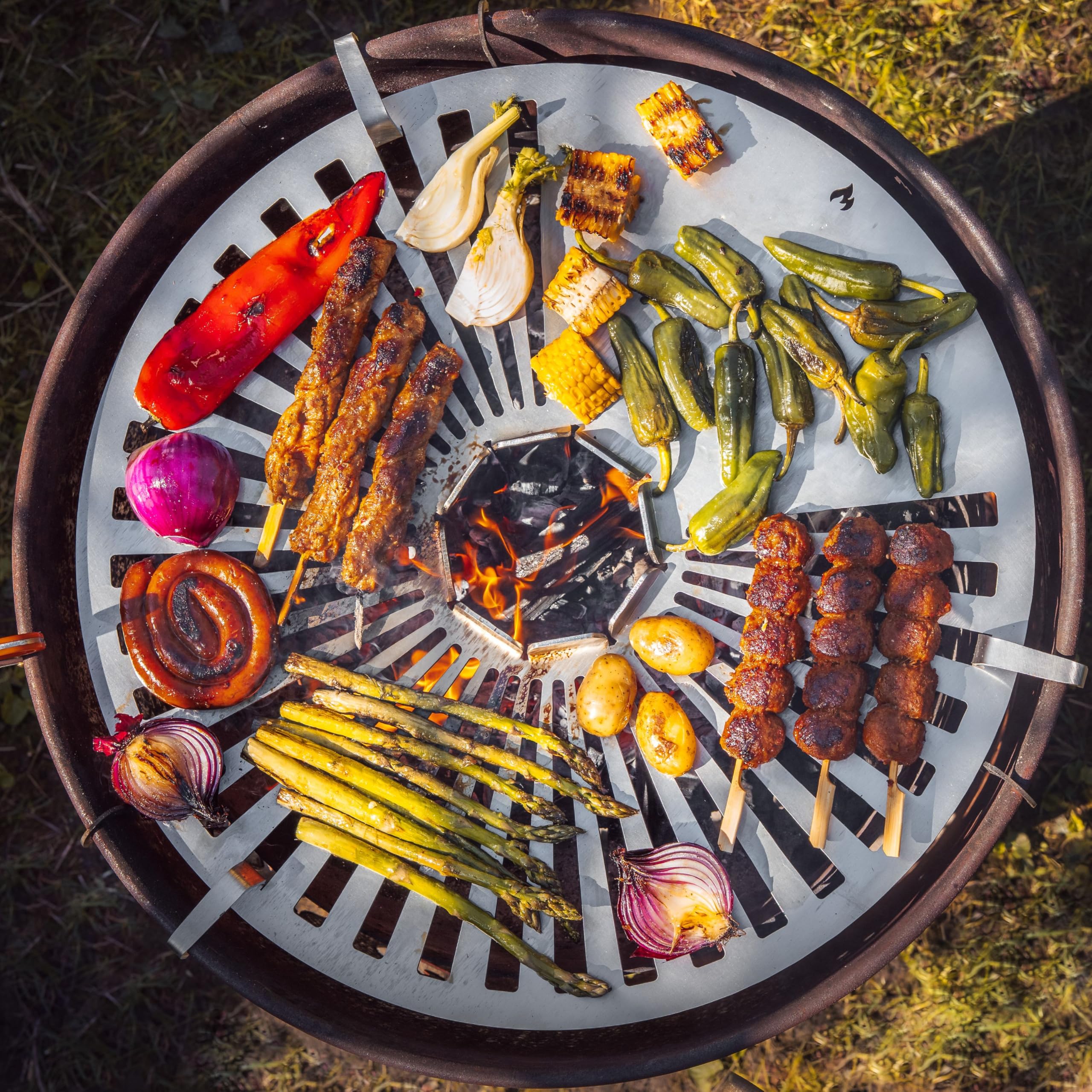 Grillrost.com Das Original Ruszt do grillowania ze stali nierdzewnej – każdy pojemnik na węgiel drzewny sprawia, że każdy pojemnik na węgiel drzewny