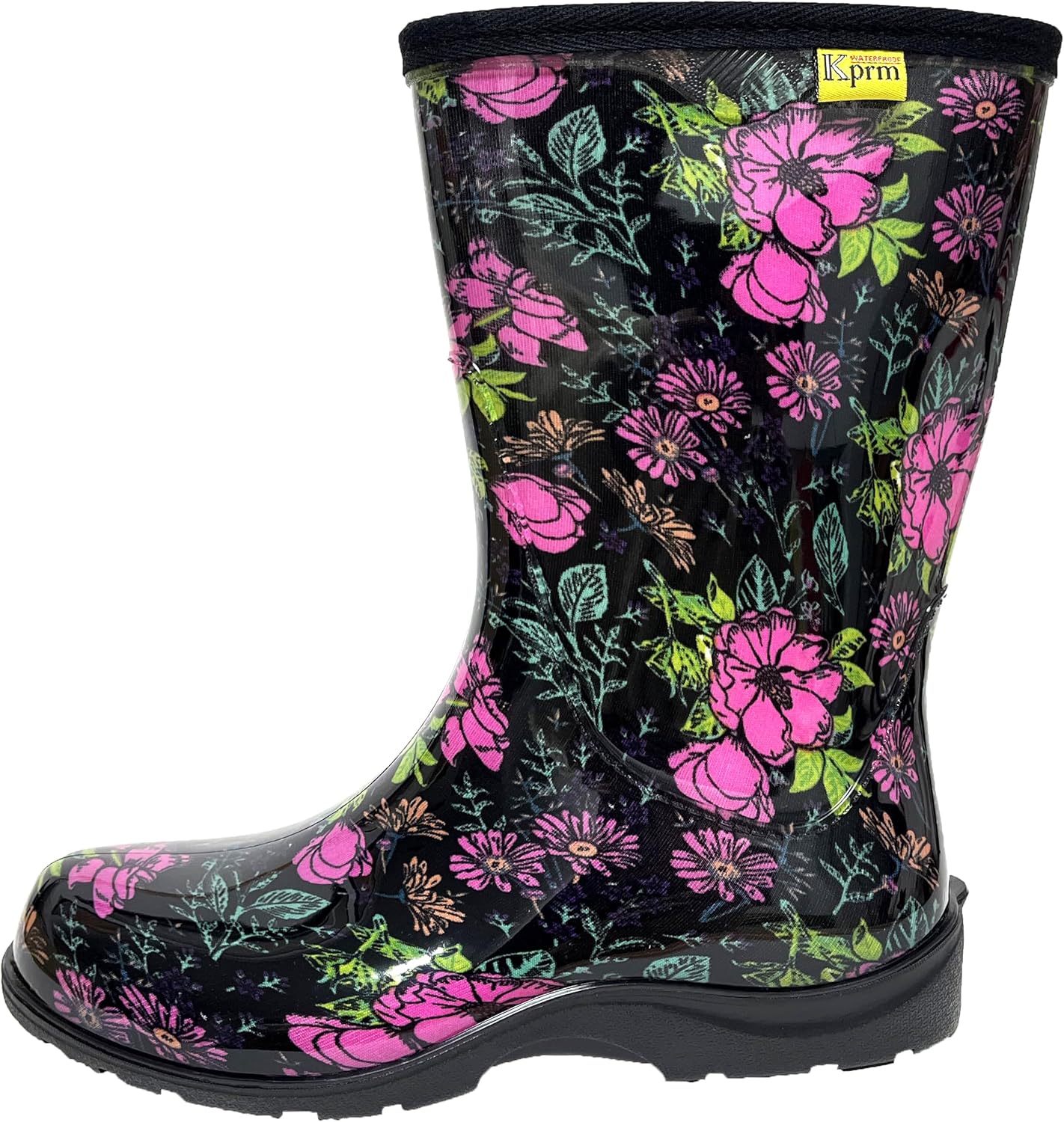 Women's Rain Boots Waterproof Mid Calf Rubber Garden Boots for Women Outdoor Mud Work with Comfort Insole - Image 4