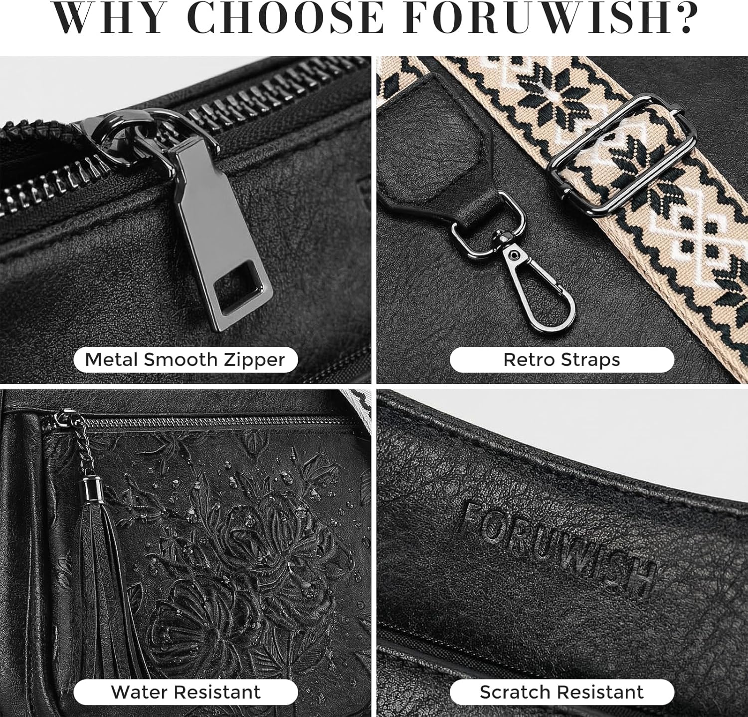 Anti theft Travel Trendy Crossbody Bags For Women Waterproof Quilted Vegan Leather ... - Image 7