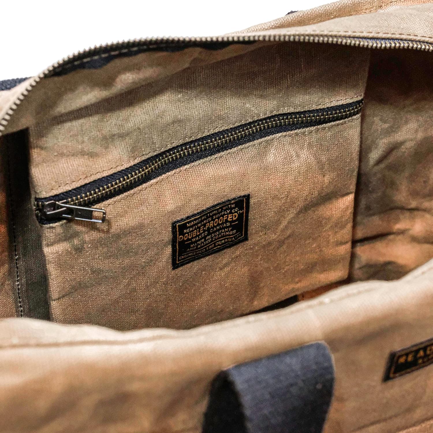 Readywares Waxed Canvas Zipper Tote Bag with Durable Wrapped Handles great for Weekend, Errands, Grocery, Beach, Farmer's Market, Job, Construction, Car, Weekender, Camping, Tailgaiting, Mens Tote Bag - Image 4
