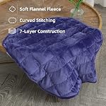 LaSyL Small Weighted Blanket, Travel Weighted Throw Blanket 7 lbs for Calming & Relaxing, Flannel Fleece, Machine Washable Navy Blue 29x24 Inches