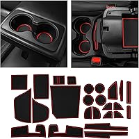 Vista 12 de CupHolderHero Compatible con accesorios Jeep Wrangler JK 2011-2017, insertos interiores antideslizantes antipolvo, tapetes de revestimiento
