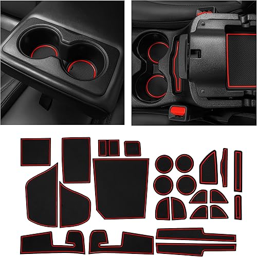 Miniatura 12 de CupHolderHero Compatible con accesorios Jeep Wrangler JK 2011-2017, insertos interiores antideslizantes antipolvo, tapetes de revestimiento