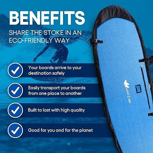 Miniatura 2 de Wave Tribe Bolsa de viaje para tabla de surf de cáñamo, mini Simmons, tabla corta, bolsa de tabla de surf longboard, bolsas duraderas para surfistas