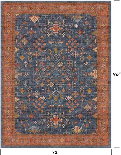 Miniatura 190 de Alfombra Boho Negra para Sala de Estar - Alfombra de Área Lavable de 10x14 Pies, Alfombras de Comedor para Debajo de la Mesa, Alfombra Suave de Pelo