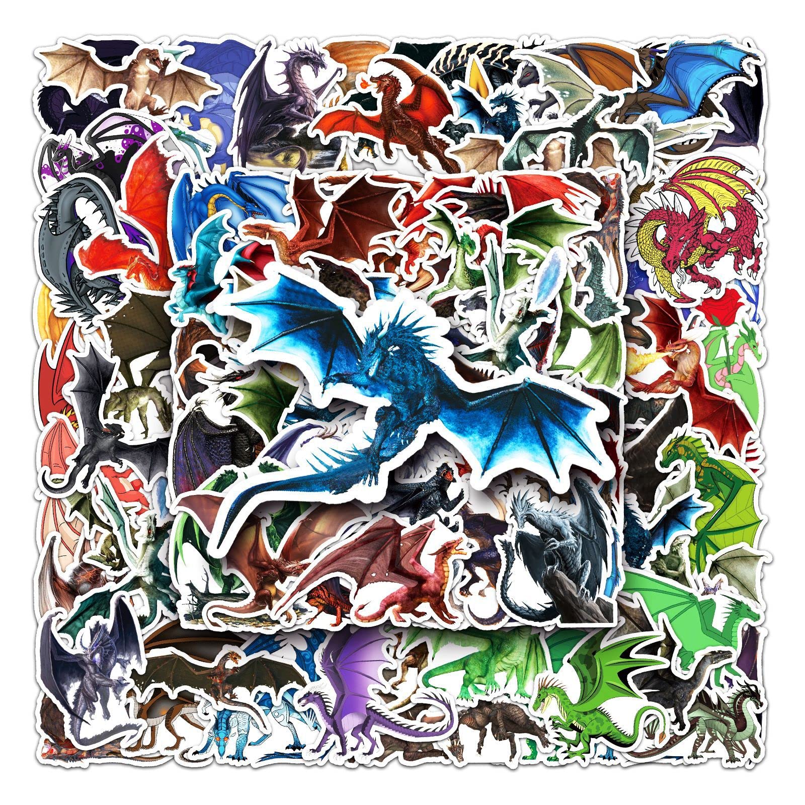 100PCS Dragon Stickers for Teens, Boys and Girls - Vinyl Pack for Skateboard, Guitar, Door, Laptop, Luggage, Car, Bike, Water Bottle - Birthday Party Supplies