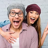 Vista 19 de 4 Pieces Satin Lined Beanie Cap Satin Sleep Lined Hat Slouchy Beanie Hat Night Silk Hair Cap for Women Men