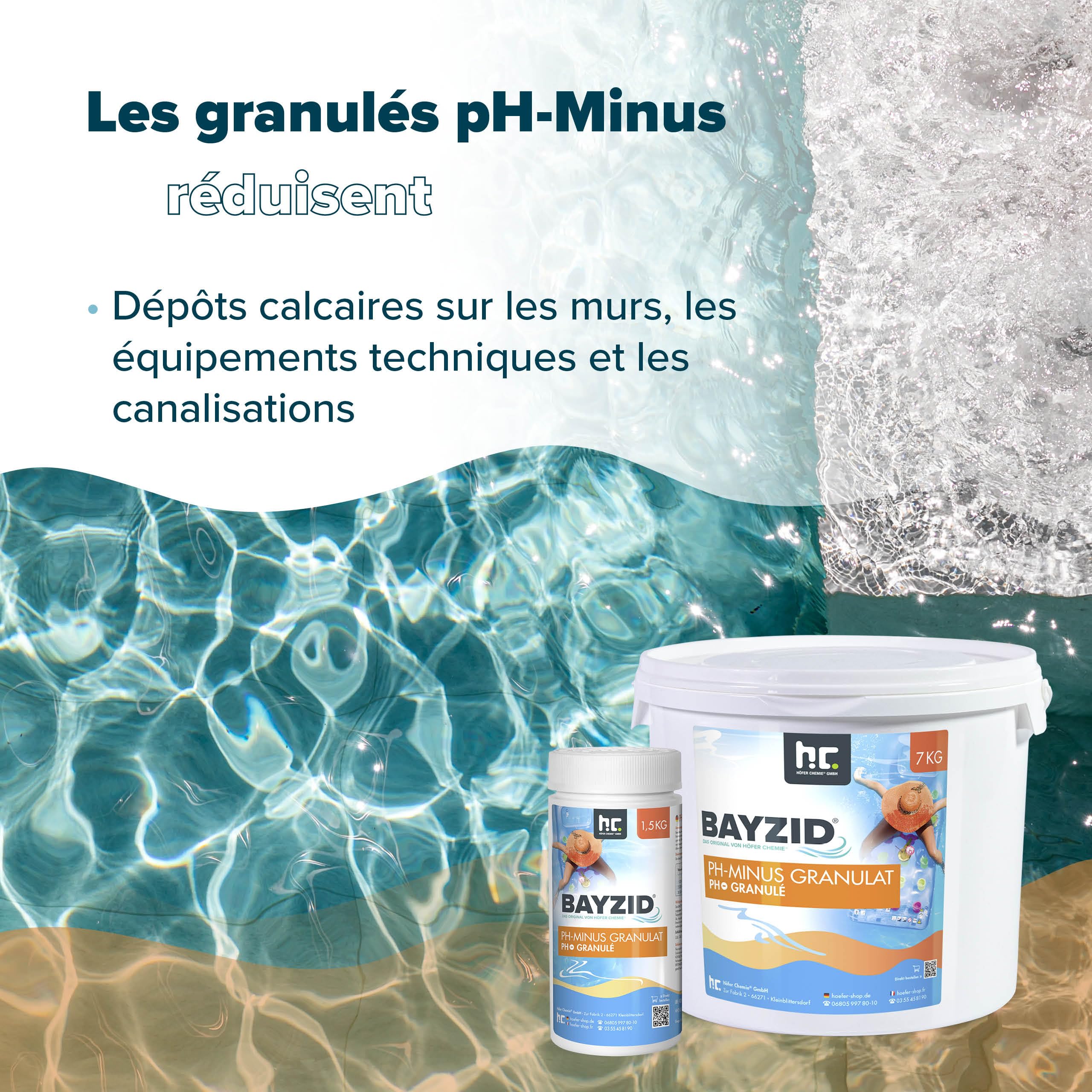 Bayzid pH Moins Granulé 7 KG Régulateur de pH Piscine Réduit l'Alcalinité