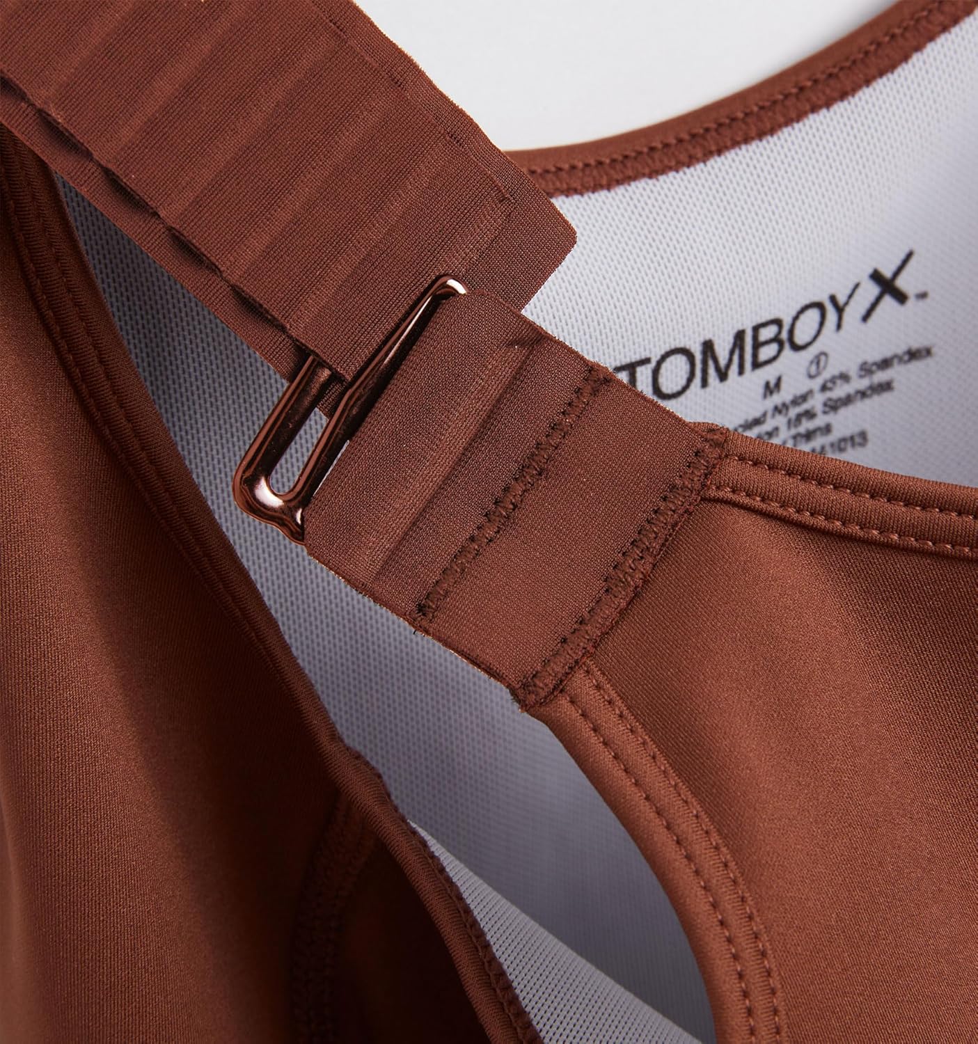 TomboyX Adjustable Compression Bra Wireless Medium Support Top Smooth Flatlock Seams Full Chest Coverage Athletic Bra