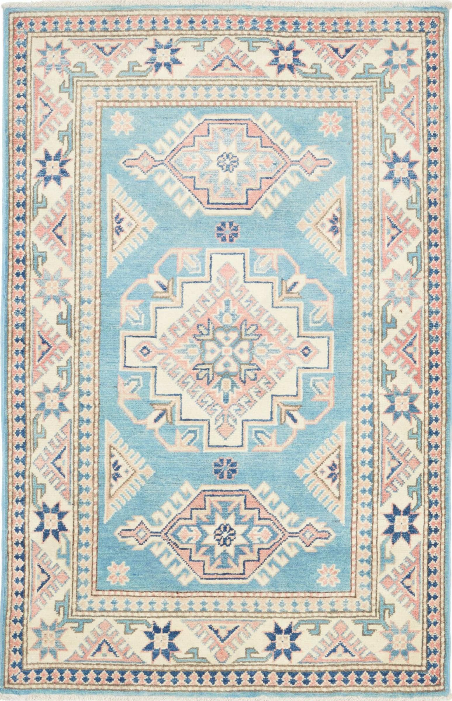 Tapis de Pakistan Kazak en laine fait main 99x157 cm style authentique