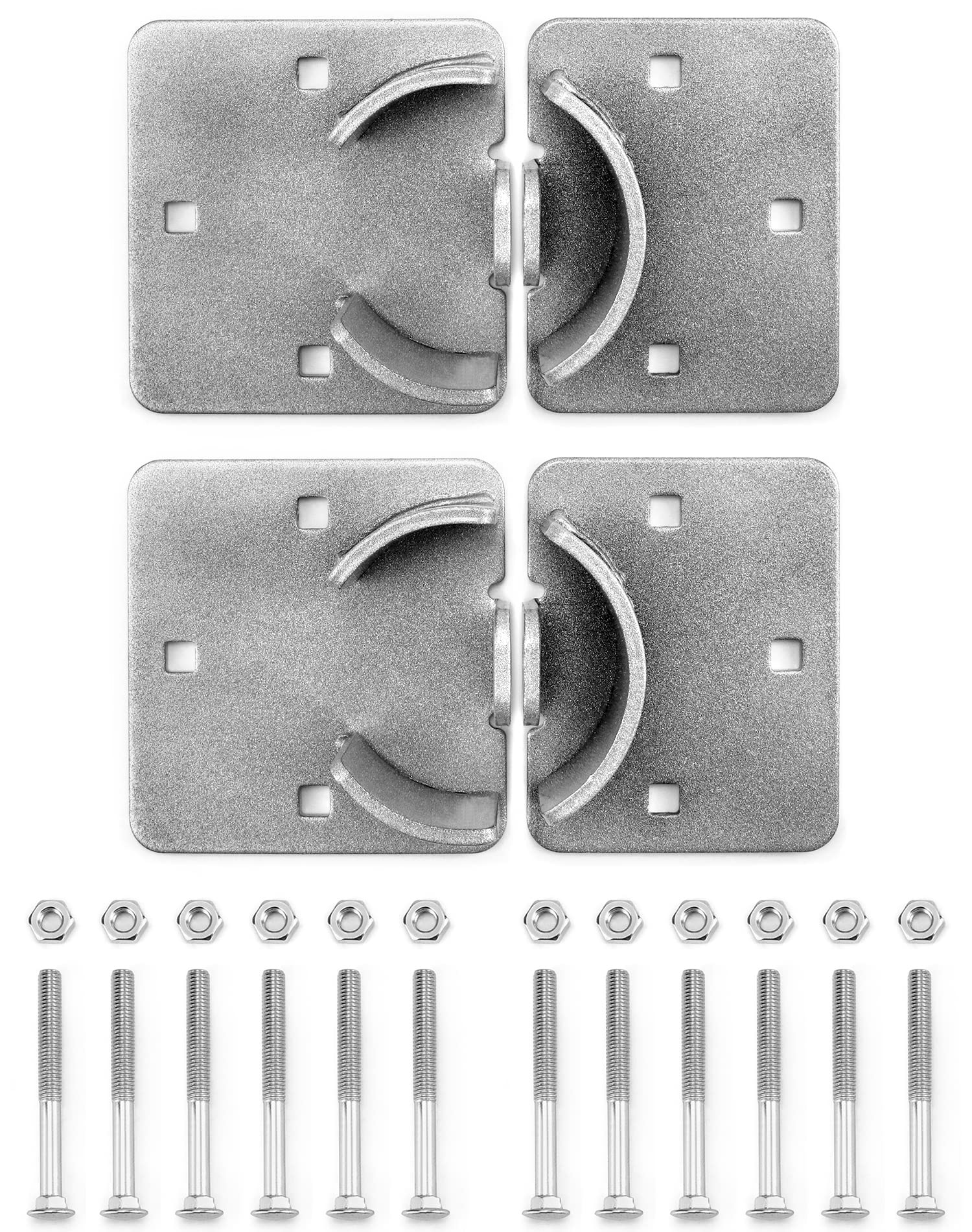 QWORK Puck Lock Hasp, 2 Pack Heavy Duty Solid Steel Hidden Hasp