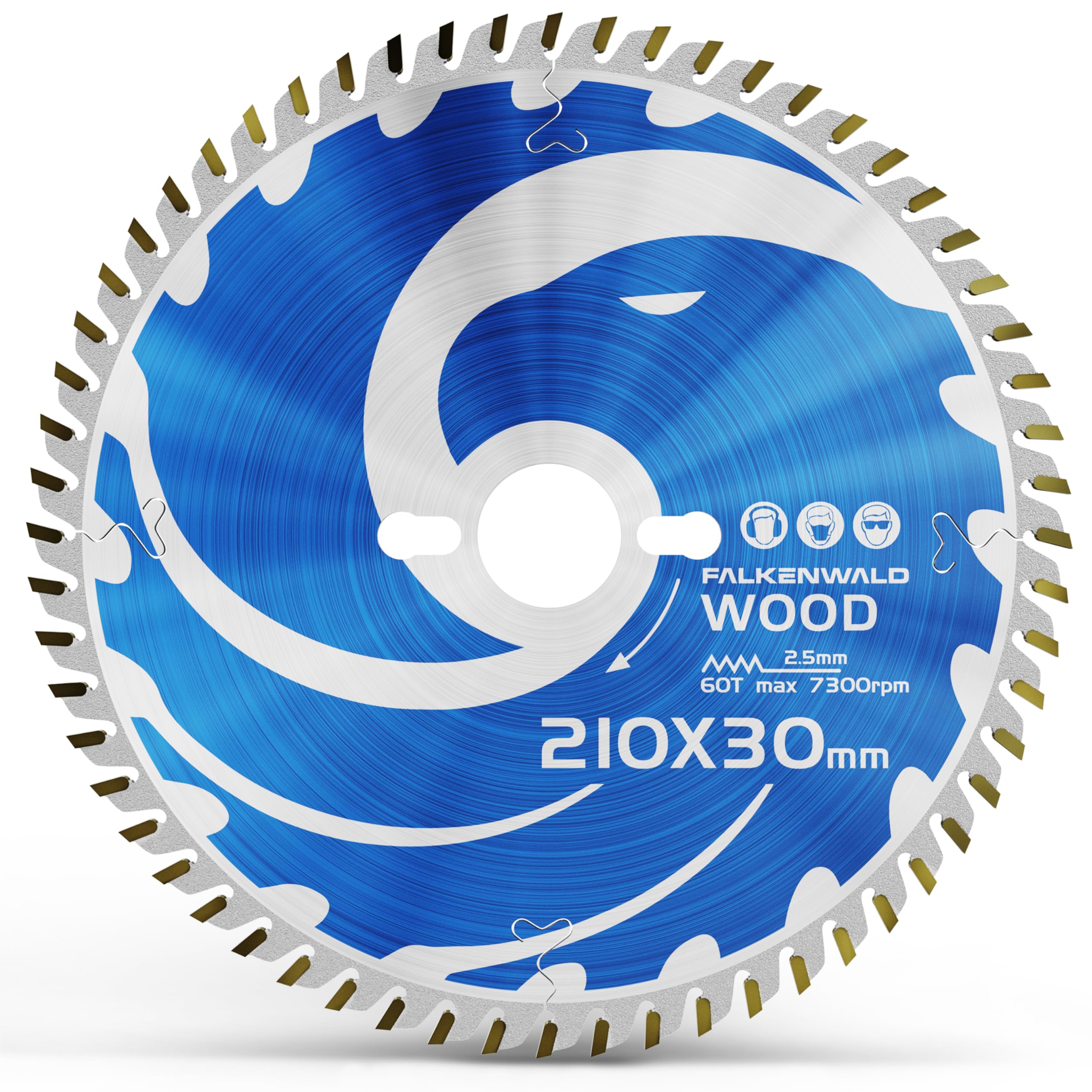 FALKENWALD® - Lama per sega circolare 210 x 30 mm per legno – Lama per sega circolare 210 x 30 mm compatibile con sega circolare Bosch GTS 635 – 216, sega a tazza di Bosch, Einhell & altri