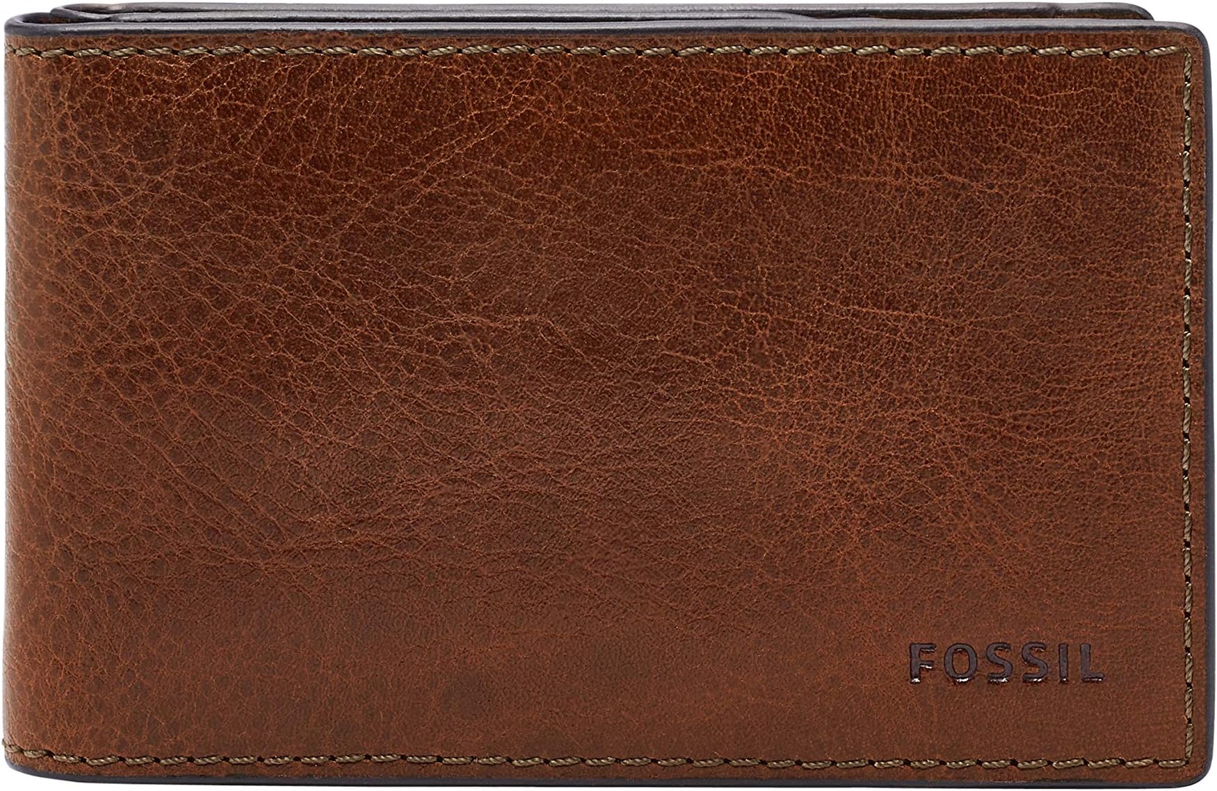 FossilMen's Leather Slim Minimalist Money Clip Bifold Front Pocket Wallet for Men