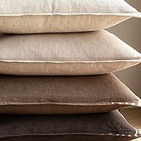 Vista 16 de Foindtower Paquete de 2 fundas de almohada decorativas de lino y liso, funda de cojín decorativa suave, estilo bohemio campestre para silla, sofá