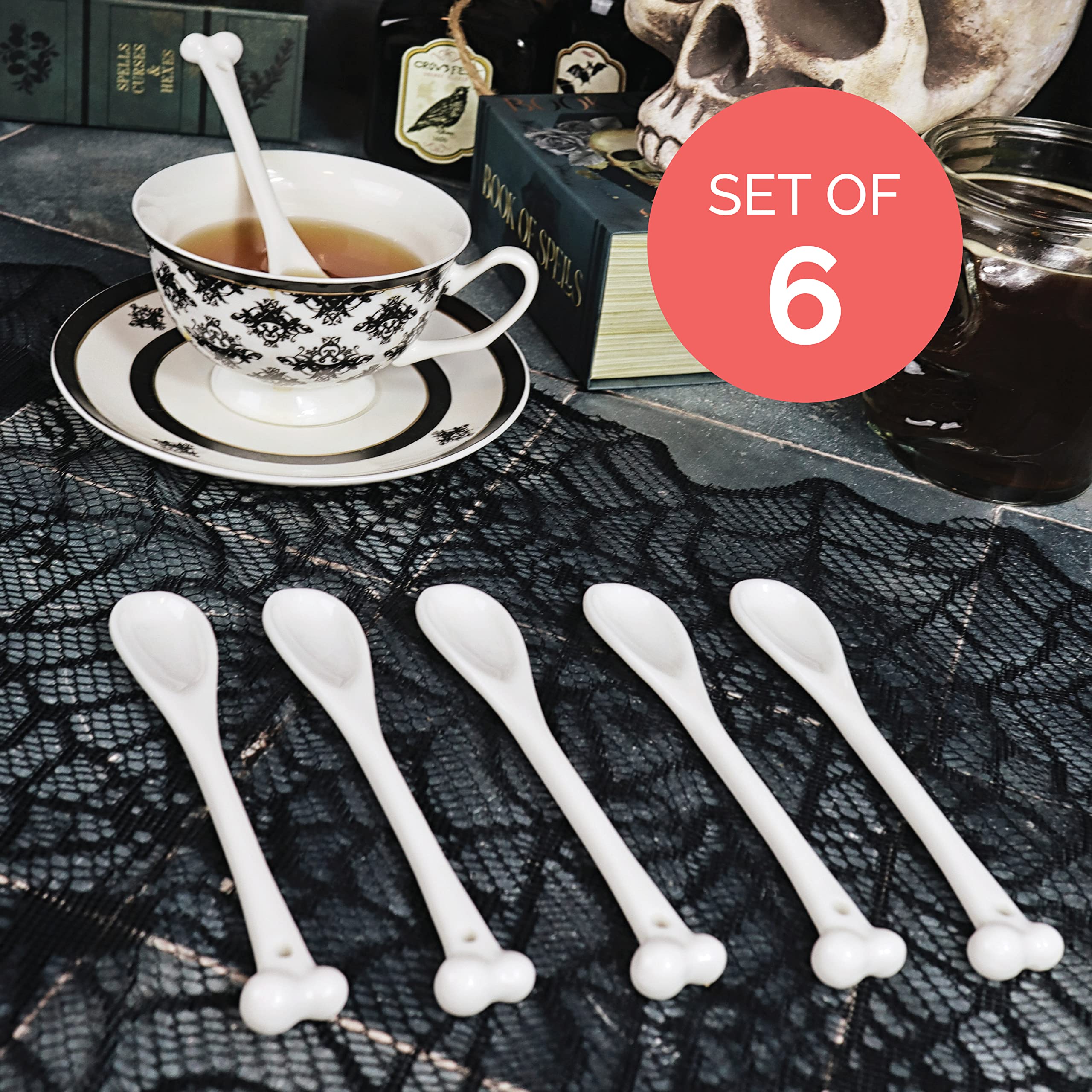 Amazon.com: Ceramic Bone Spoons - Set of 6 - Spooky Valentines Day