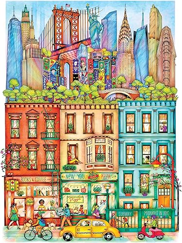 KI Puzzles Rompecabezas de 1000 piezas para adultos Madalina Tantareanu Cities New York 27x20 Jigsaw PLAYVIEW Brands Multicolor