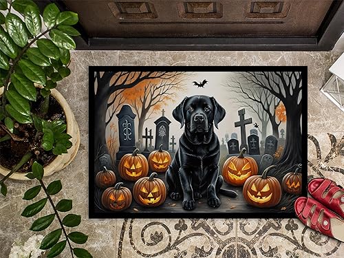 Miniatura 3 de Caroline's Treasures DAC2016MAT - Felpudo de Halloween espeluznante de 18 x 27 pulgadas, tapete para puerta delantera, interior y exterior, para
