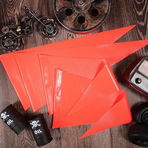 Miniatura 4 de Moukeren Bandera de seguridad para bicicleta, 4 unidades, repuesto de alta visibilidad, color naranja, banderín resistente al desgarro, impermeable,