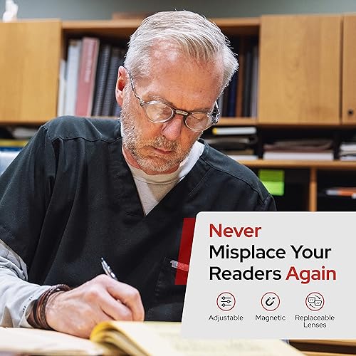 Miniatura 2 de CliC Magnetic Reading Glasses Computer Readers Replaceable Lens Adjustable Temples Classic