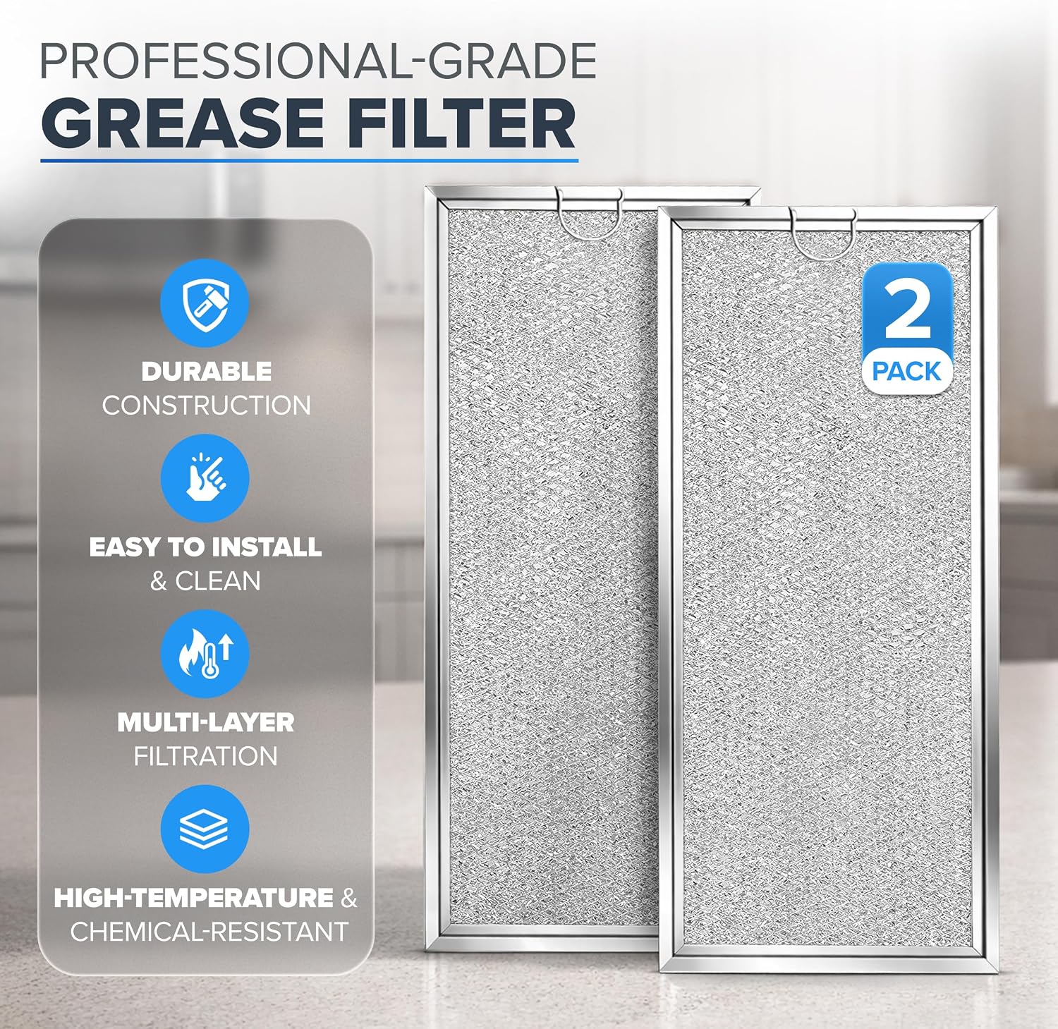 Microwave Grease Filter Compatible with Whirlpool and GE Microwaves 2 Pack Approx 13" x 6"