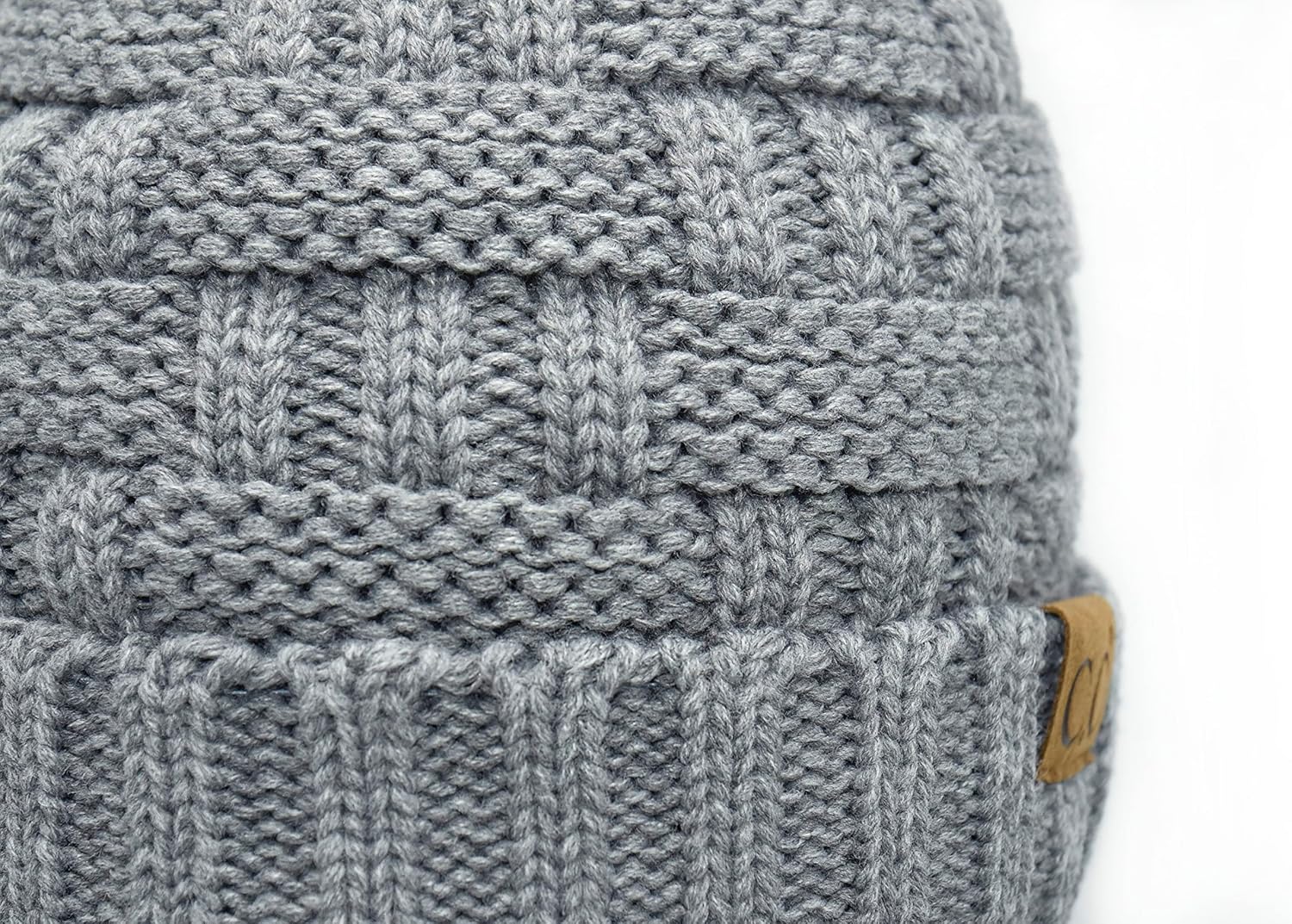 C.C Knit Beanie Hat – Fuzzy Fleece Lined Warm Winter Hat, Faux Fur Pom Soft Stretchy Slouchy Knit Cap, Cold Weather Beanie - Image 9