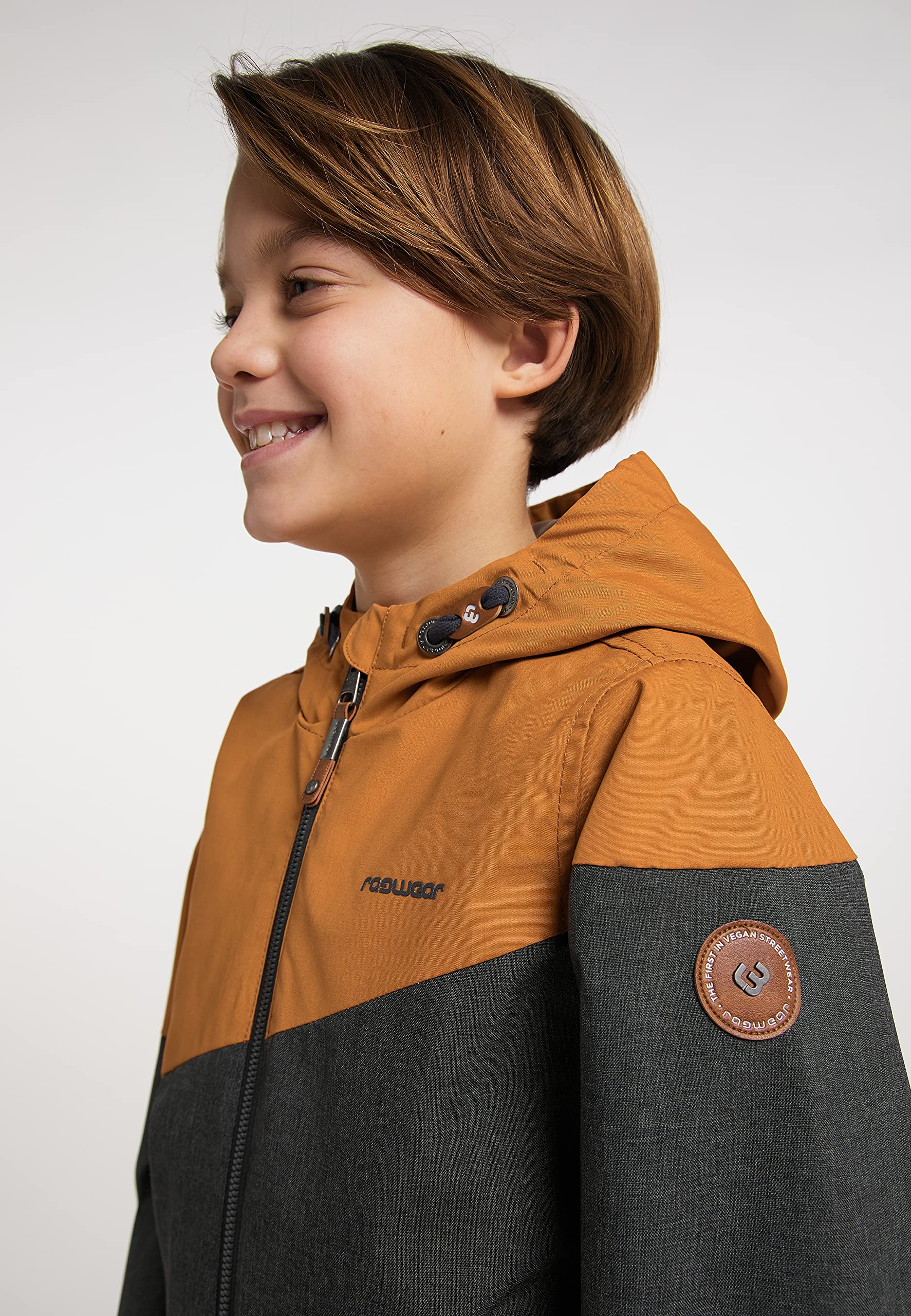 Ragwear Jungen Jacke Übergangsjacke Jowell Blouson Anorak Freizeitjacke mit Blockstreifen wasserabweisend