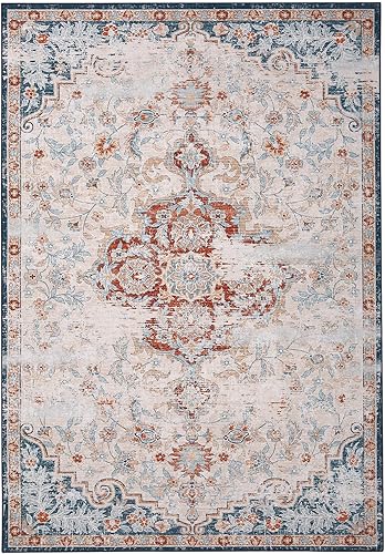 Miniatura 3 de GlowSol Alfombra de área de 8 x 10 pies, lavable, estilo bohemio, para sala de estar, alfombra vintage, alfombra grande, alfombra delgada, alfombra