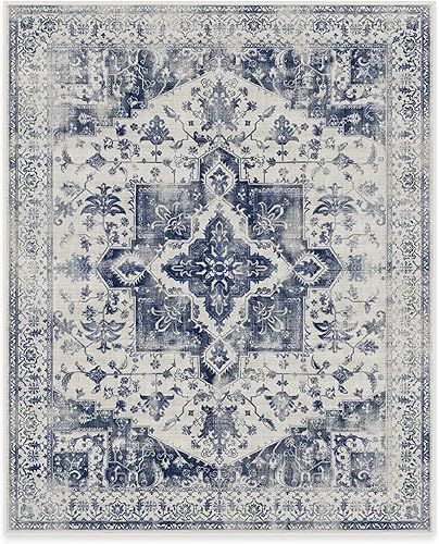 Miniatura 1 de RUGGABLE Kira - Alfombra lavable vintage perfecta para sala de estar, dormitorio, cocina, apta para mascotas y niños, resistente a las manchas y al