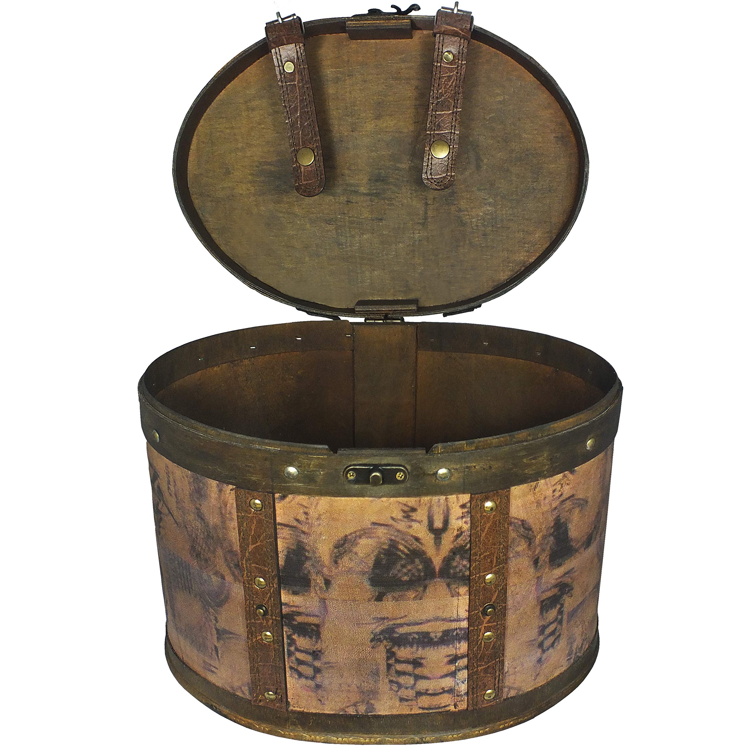 Coffre En Bois SAFE 34x26x24cm - Style Vintage - Boîte Cadeau Ou Déco