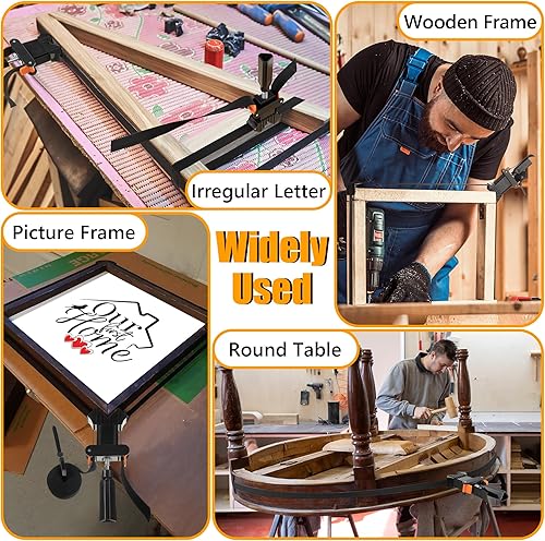 Miniatura 6 de Feekoon Paquete de 2 abrazaderas de correa de cinturón de 13 pies para carpintería, abrazaderas de banda de liberación rápida con 4 garras de