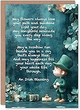 Artery8 St. Patrick's Day Card Irish Blessing Cute Blank For Him Or Her Art Greeting Card