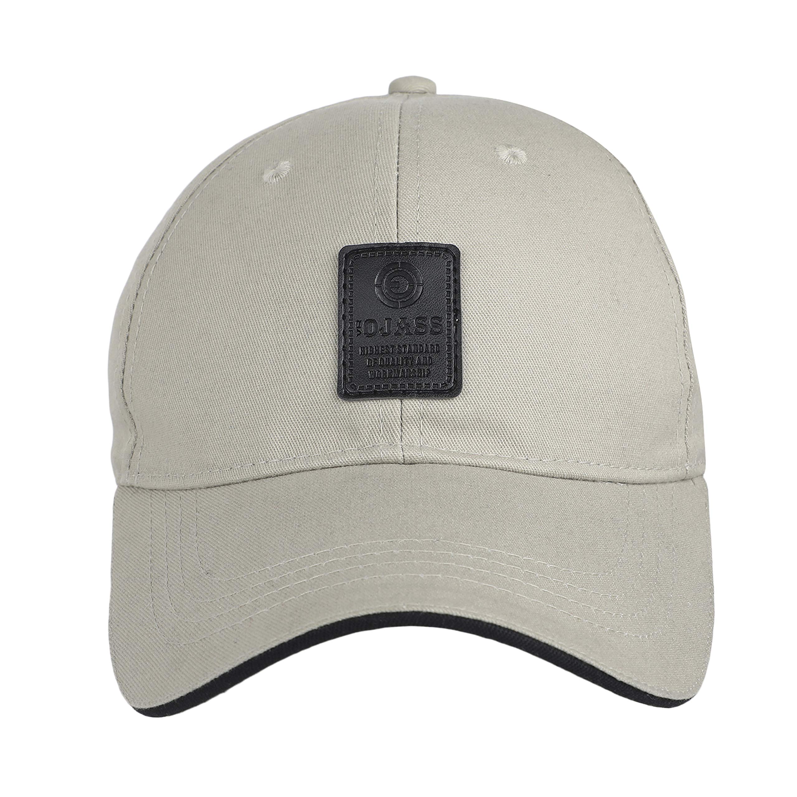 VROJASSApplique Free Size Men's Beige Cotton Cap for Hunting, Fishing, Outdoor Activities(VROC-BE-P)