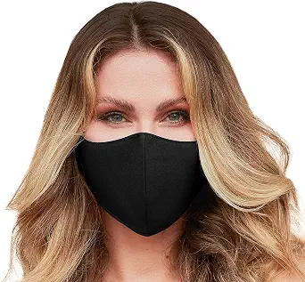 Washable Face Mask with Adjustable Ear Loops & Nose Wire - 3 Layers, Made in USA