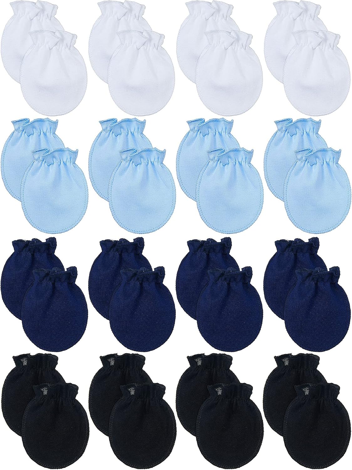 16 Pairs Newborn Baby Mittens No Scratch Gloves Unisex Newborn Mittens for baby Boys Girls 0-6 Months (Deep Color): Clothing