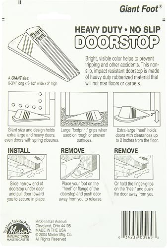 Vista 5 de Master Mfg Co Giant Foot - Tope para puerta color naranja
