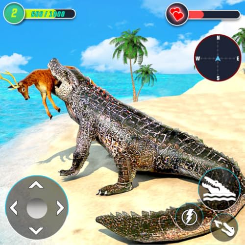 Wild Crocodile Simulator Beach Attack - Angry Crocodile Wildlife Simulator Game