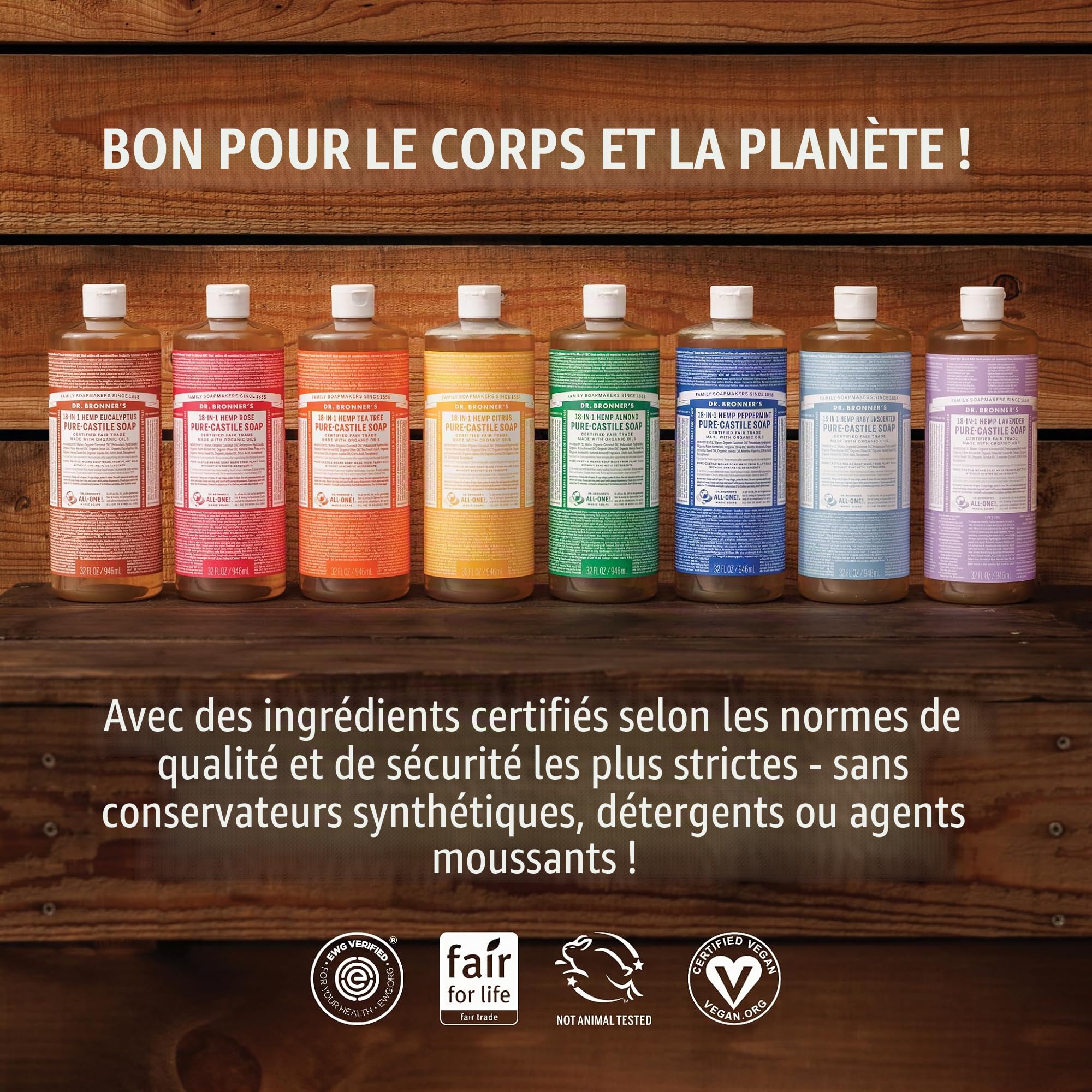 Dr Bonners - Castille Savon Liquide Orange Bio aux agrumes Dr. Bronner 32 oz