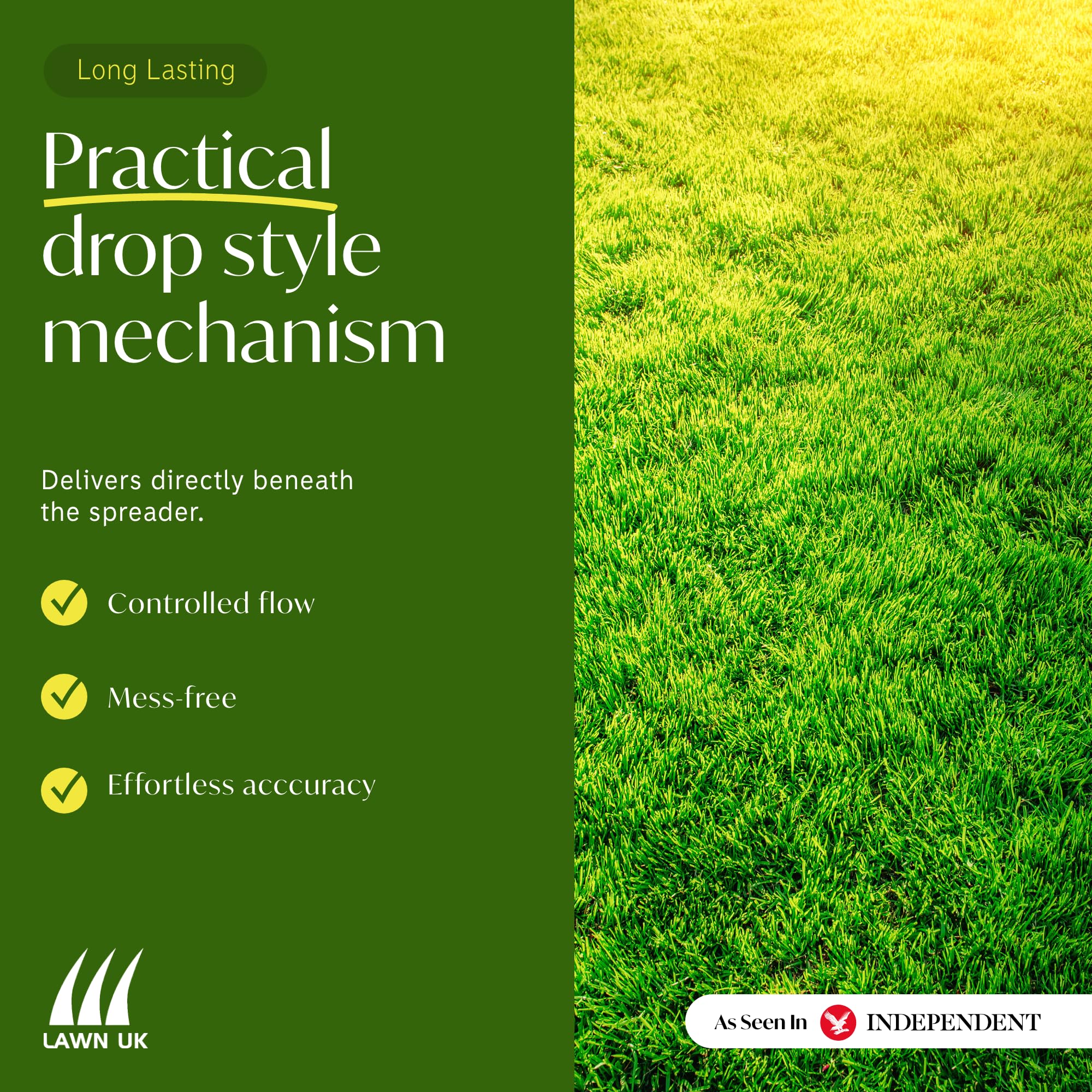 Lawn UK Spandiconcime da 12 litri, per sementi e fertilizzanti, dispenser a goccia, materiale ergonomico e durevole
