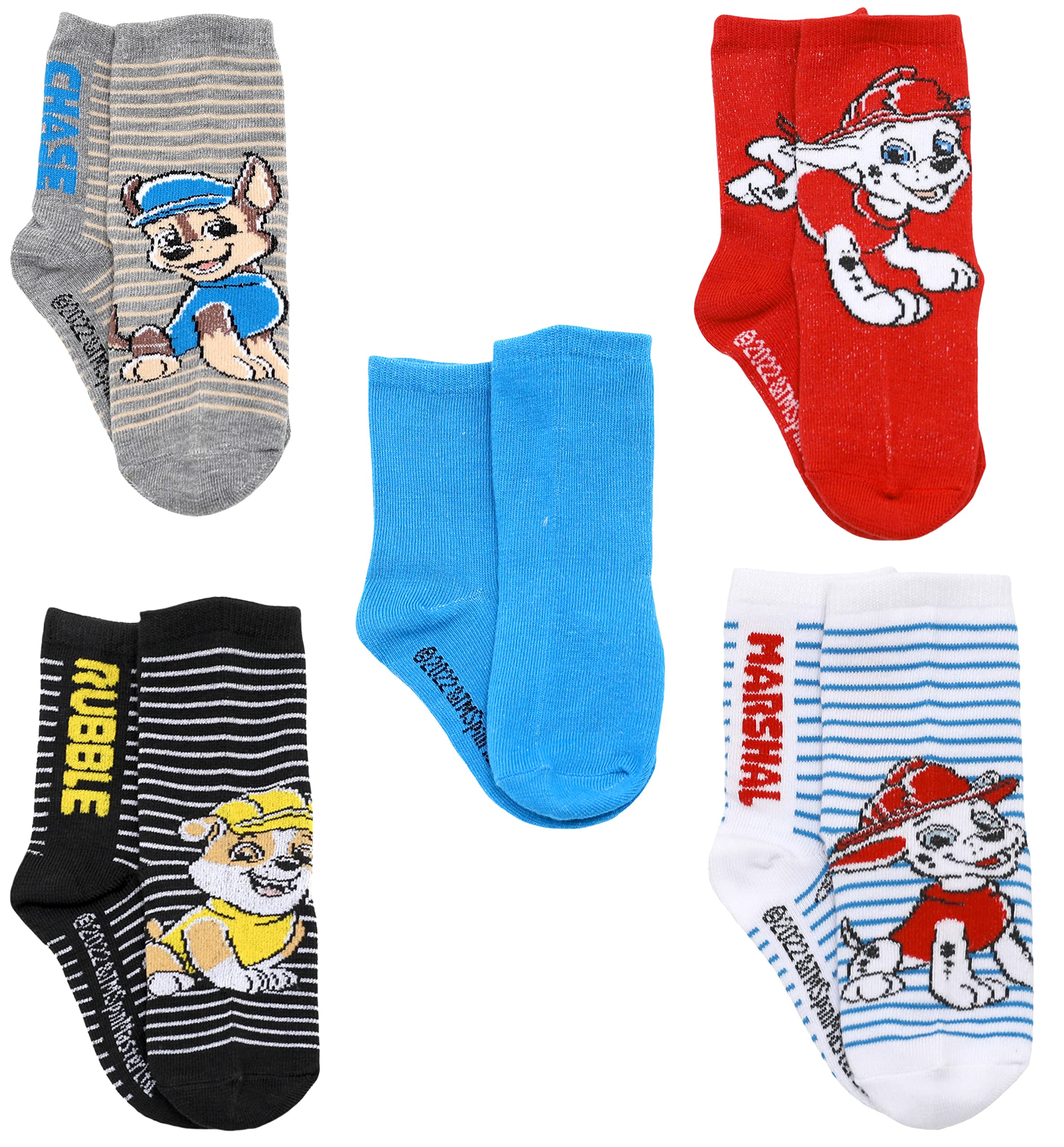 Nickelodeon Paw Patrol - Juego de 5 calcetines de estilo redondo para niños y niños