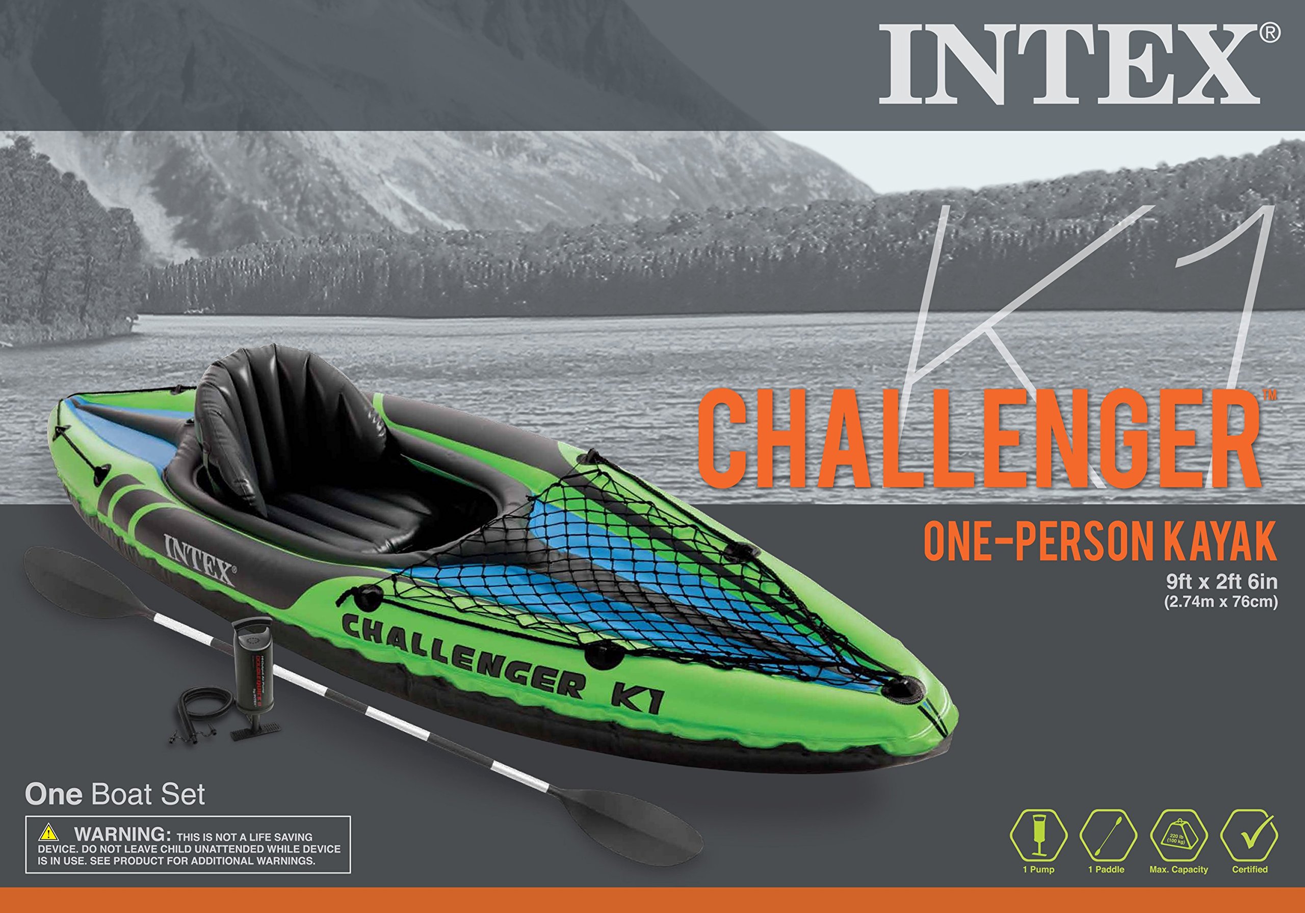 ☆新品☆ INTEX　チャレンジャー　K1カヤック Amazon.com: Intex Challenger K1 1 Person Inflatable Sporty Kayak