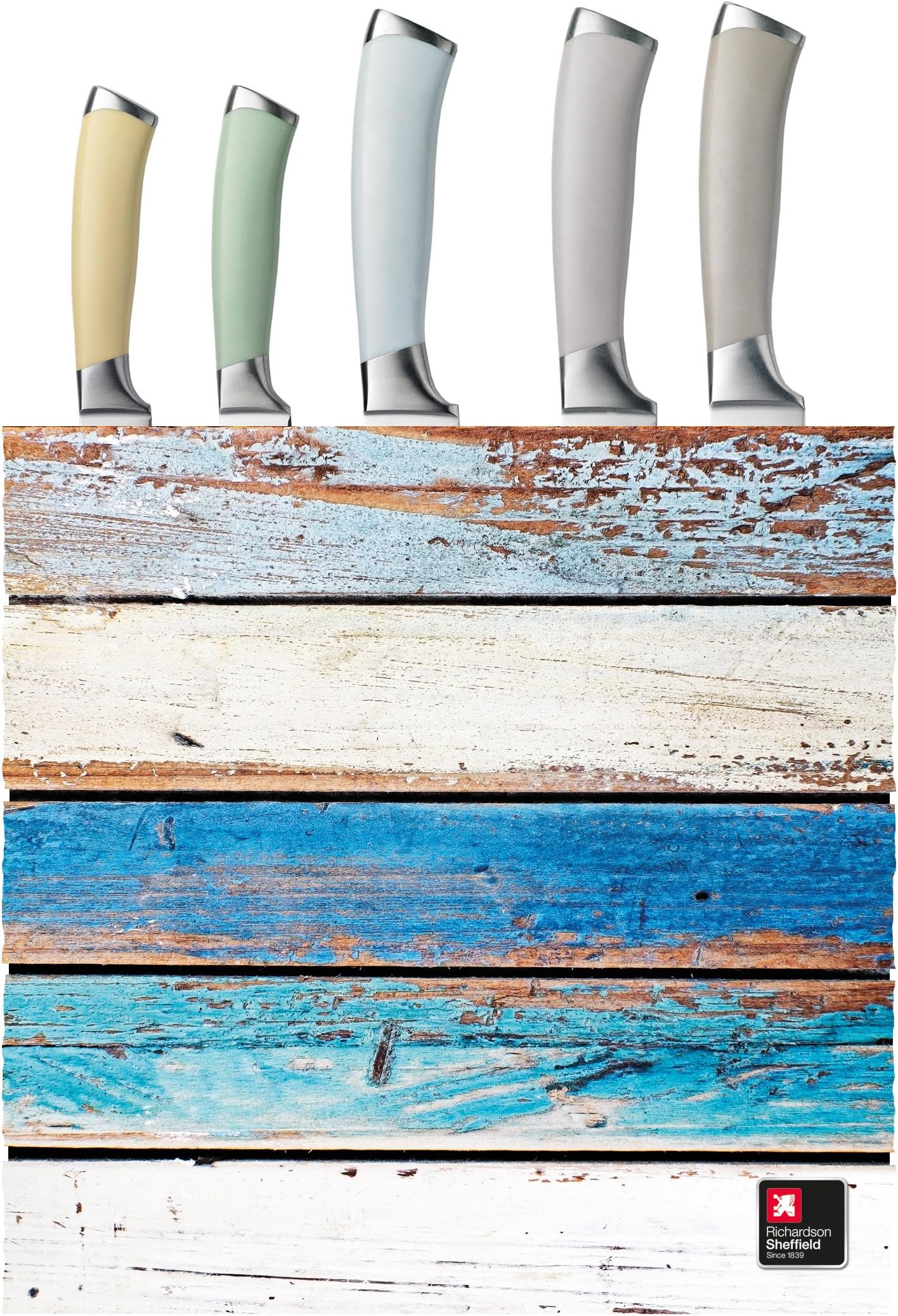 Coast 5 Piece Kitchen Knife Block Set, Multi-Colour, 18 x 10 x 37.6 cm