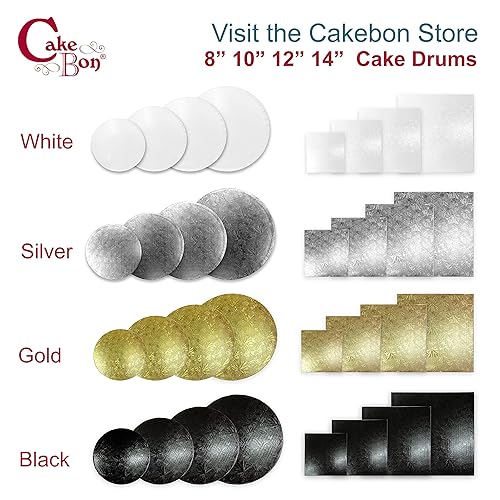 Miniatura 12 de Cakebon Tableros cuadrados para tartas, tambores resistentes de 1/2 pulgada de grosor, bordes envueltos profesionalmente de 14 pulgadas
