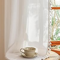 Vista 80 de MYSKY HOME Cortinas traslúcidas de 63 pulgadas de largo para dormitorio, paneles de cortina para ventana que filtran la luz, protegen la privacidad