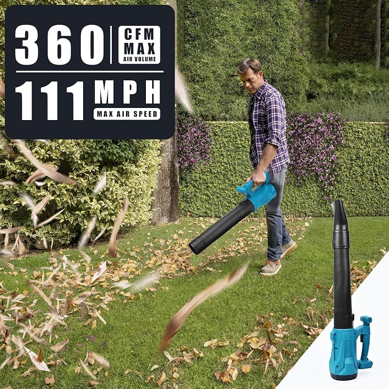 Honeyhouse 18V akkumulátoros lombfúvó Makita kompatibilis, 50 m/s szélsebesség