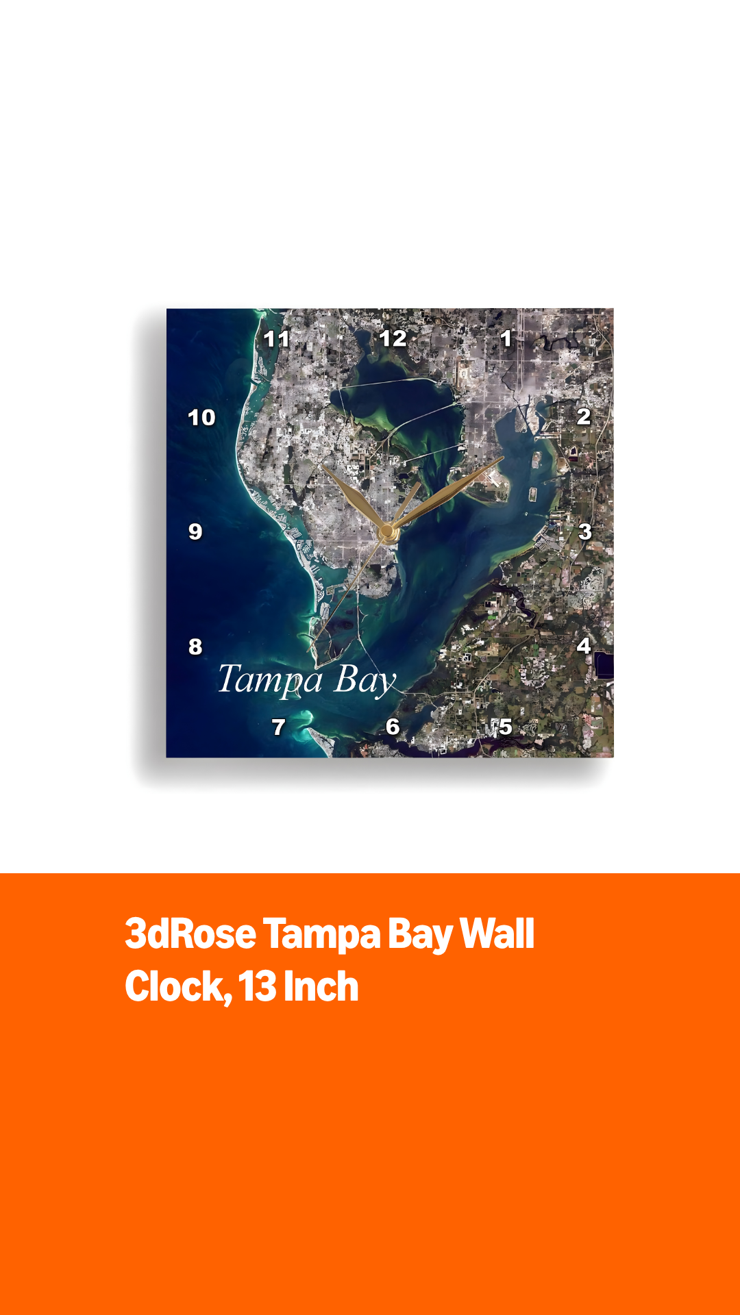 Reloj de pared silencioso 3dRose 13 pulg con mapa aéreo miniatura 7