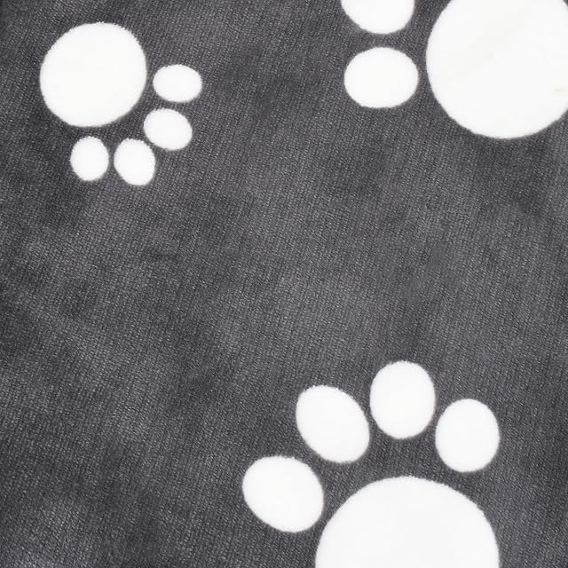 Foto 8 de 8 de Pawsee Manta impermeable para perros y gatos con estampado de patas, lavable de forro polar Sherpa