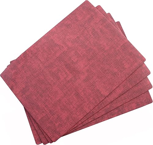 Juego de 4 manteles individuales de piel sintética, impermeables, resistentes al calor y a las manchas, fáciles de limpiar, antideslizantes,