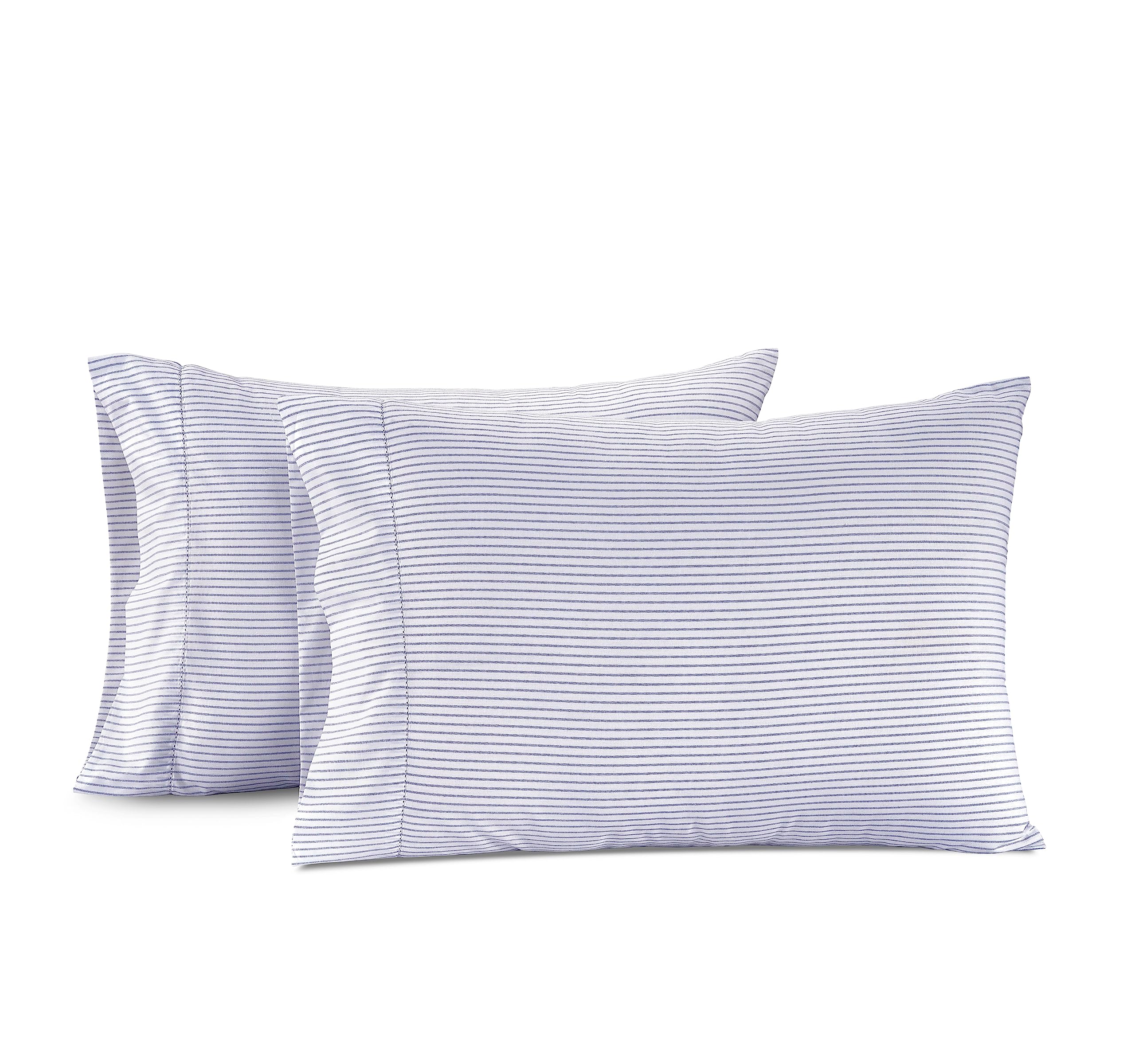 Lane Linen 100% Organic Cotton King Size Pillow Cases Set of 2 (20''x36''), Organic Cotton Pillowcases, King Pillow Cases Set of 2 Ticking Stripe — image 1