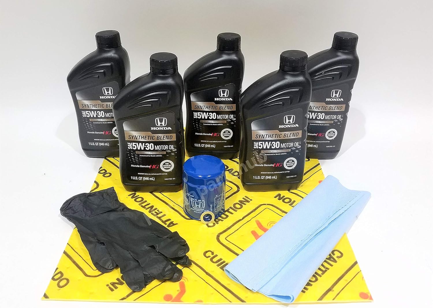 Honda Genuine 5W-30 Synthetic Blend Oil Change Kit w/A02 Filter & Drain Washer