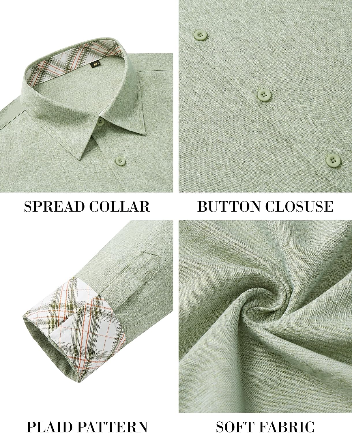 Mens Linen Shirt Long Sleeve Button Down Casual Untucked Shirt Regular Fit Wedding Fashion Linen Textured Shirts